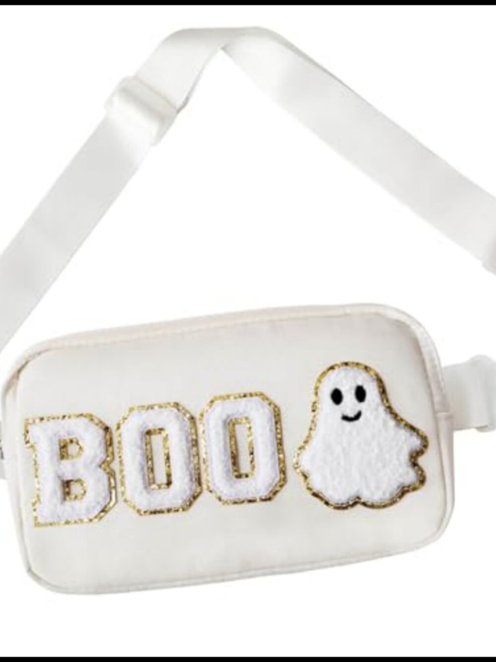 Halloween Ghost BOO Letter Fanny Pack Crossbody Bag Nylon